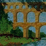 fresque du pont du gard par stéphanie Chatelet 3m20 X 1m50